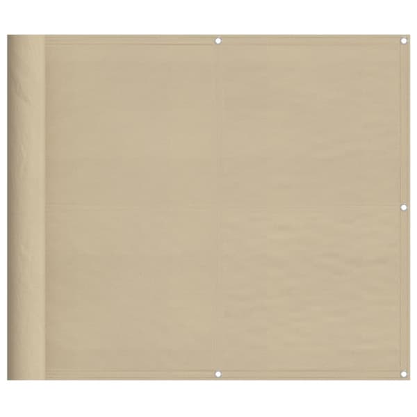 Balkongskärm beige 90x800 cm 100% polyester oxford