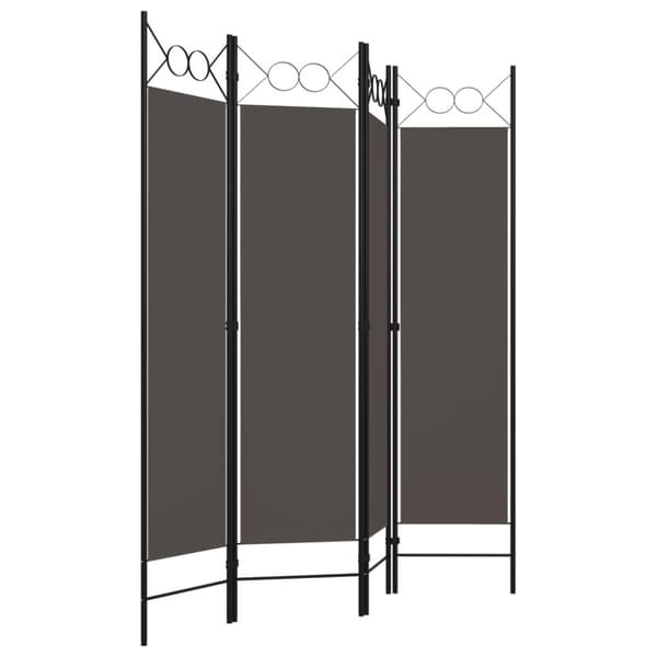 Rumsavdelare 4 paneler antracit 160x180 cm