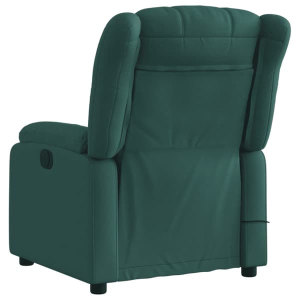 Massagefåtölj mörkgrön tyg