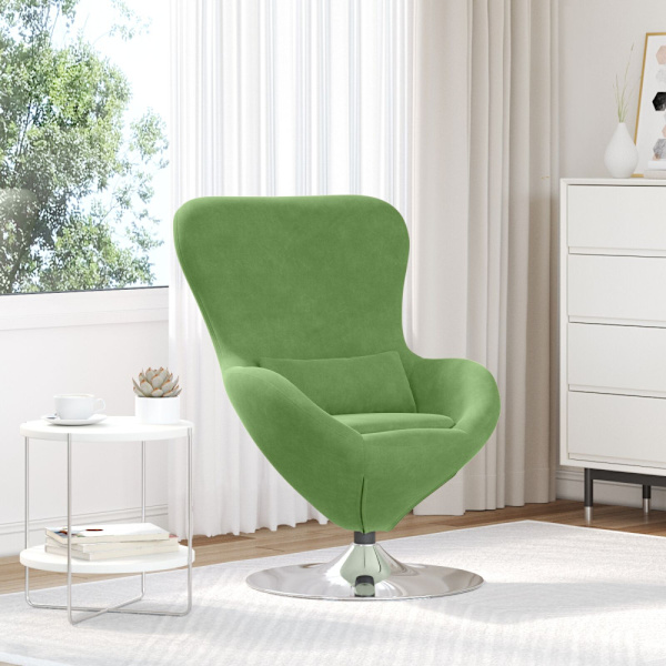 Äggfåtölj Ljusgrön Sammet