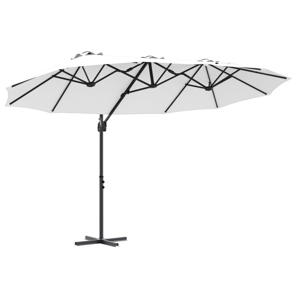 Parasoll Sand 372 x 198 x 243 cm Polyester och aluminium