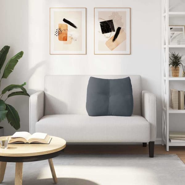 Ryggkudde Mörkgrå 60 x 24 x 50 cm Sammet