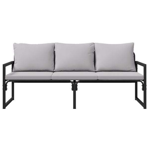 Trädgårdsmöbler med kudde Ljusgrå 180 x 72,5 x 71 cm Polyester