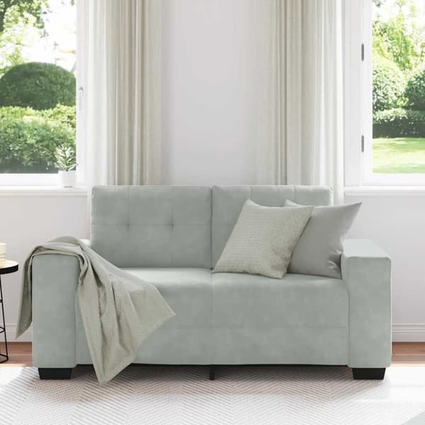 Loveseat soffa ljusgrå 160x77x82 cm sammet