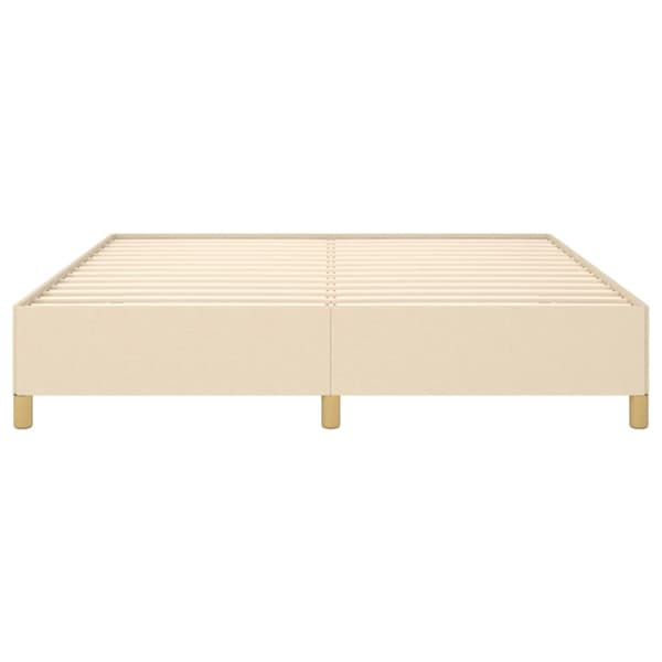 Boxspring-sängram gräddvit 160x200 cm tyg
