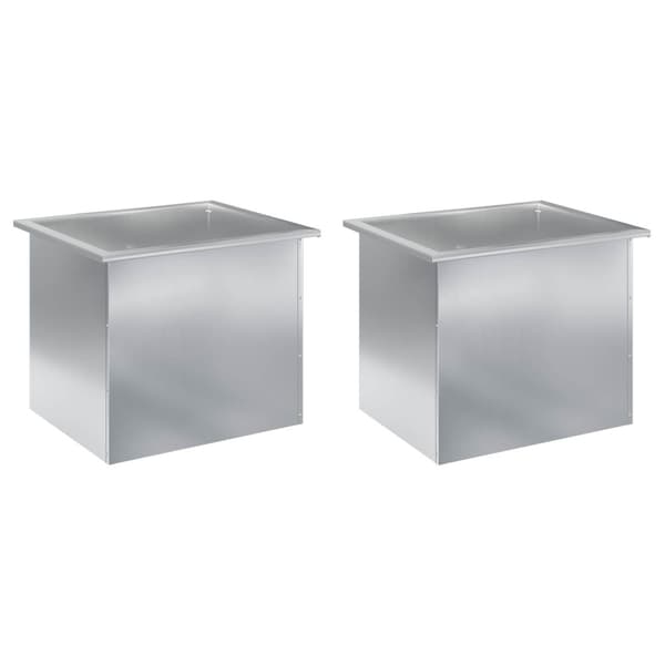 Odlingslåda med LED 2 st Silver 50 x 60 x 48 cm