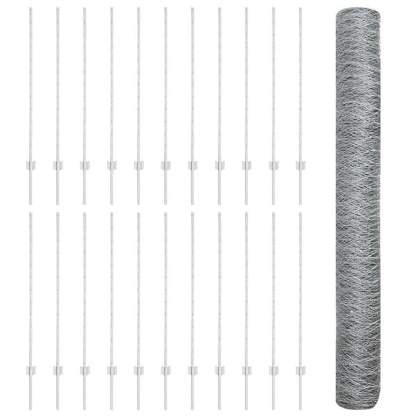 Stängsel med stolpe Silver 1,2 x 50 m Stål