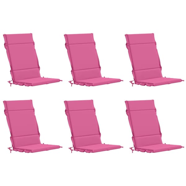 6-delade Höga Ryggstolsdynor GEMERT 6 st 100% Polyester Rosa