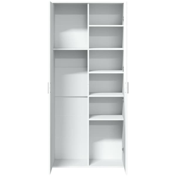 Högskåp vit 80x35x180 cm konstruerat trä