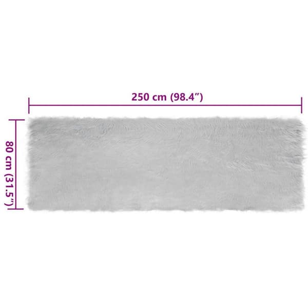 Fuskfäll matta TAFALLA Grå 80 x 250 cm Polyester