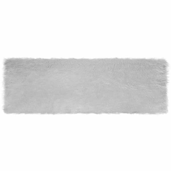 Fuskfäll matta TAFALLA Grå 80 x 250 cm Polyester