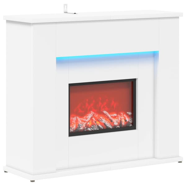 Eldstad med LED-slinga Vit 63 x 20 x 54,5 cm Konstruerat trä