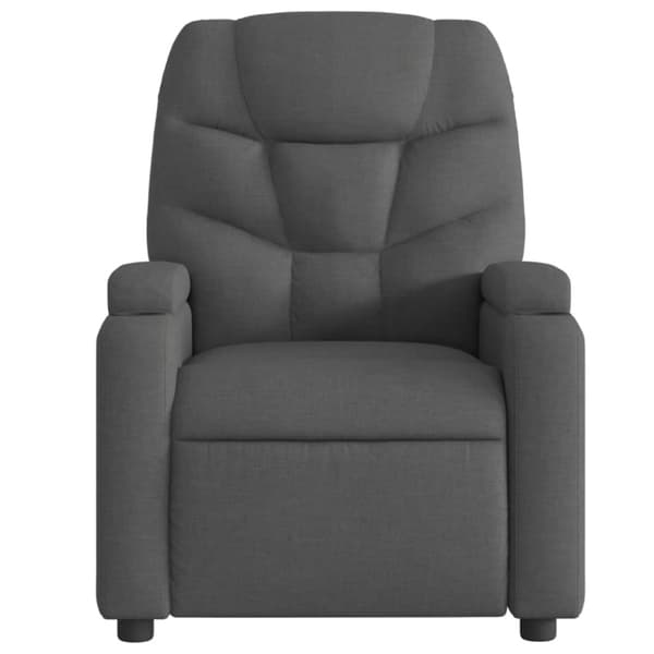 Massagefåtölj mörkgrå tyg