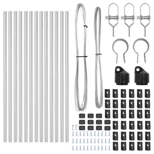 Stängselstolpe 13 pcs Silver Stål