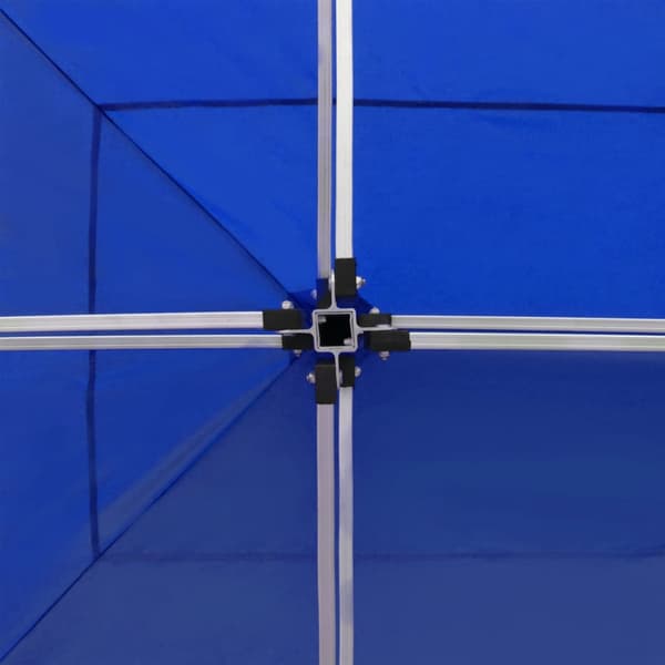 Hopfällbart partytält aluminium 6x3 m blå
