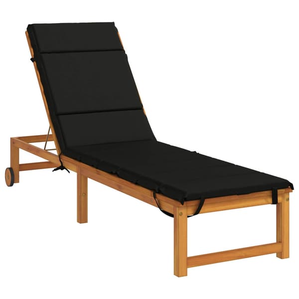 Solstol Kudde GEMERT 100% Polyester Svart 200 x 55 x 3 cm