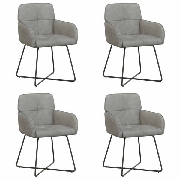 Matstolar 4 pcs Sammet Ljusgrå 59 x 56,5 x 86 cm