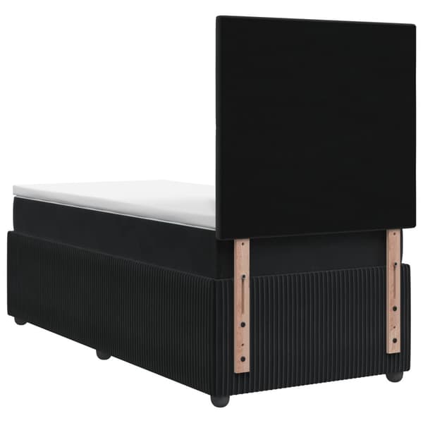 Kontinentalsäng med madrass Svart 90 x 200 cm Sammet