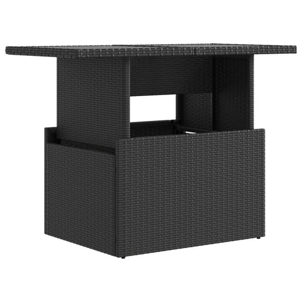Utomhusmatbord 3 pcs Svart konstrotting