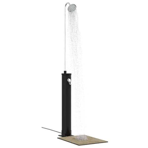 Solig Dusch med Duschhuvud PVC, ABS, Zinklegering Svart