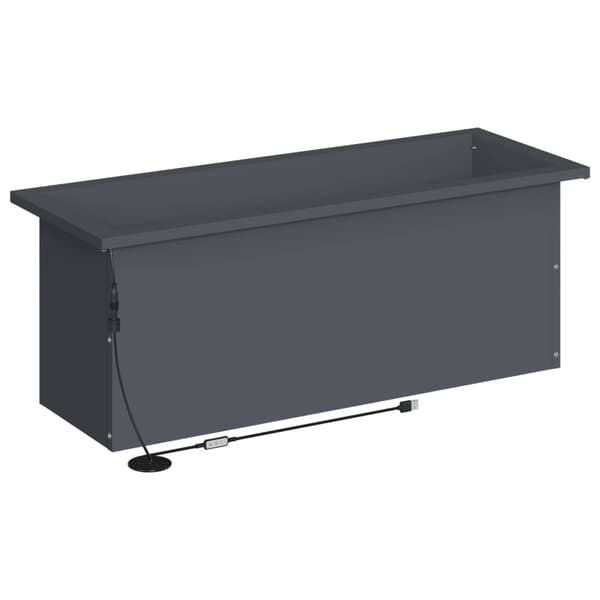 Odlingslåda med LED Antracit 30 x 80 x 30 cm Stål