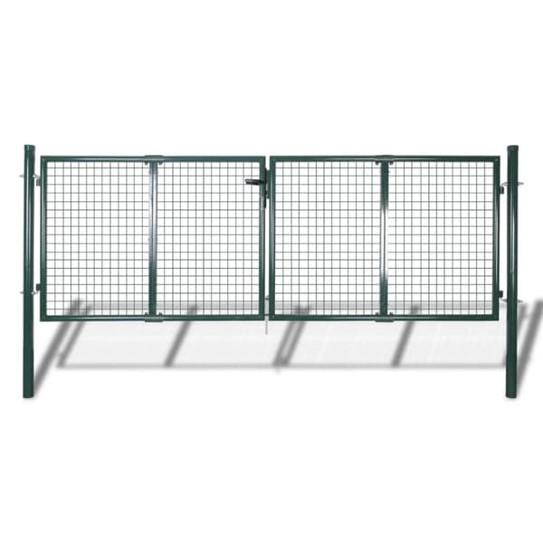Staketgrind stål 300x125 cm grön