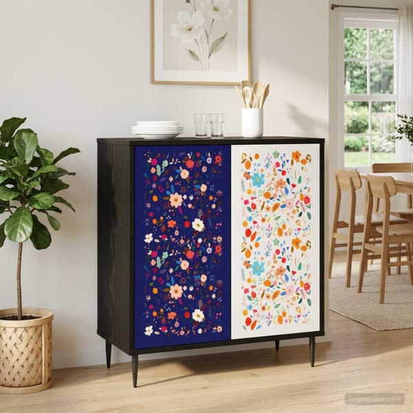 Sideboard MAINZ Svart ek 69 x 33 x 76 cm Konstruerat trä