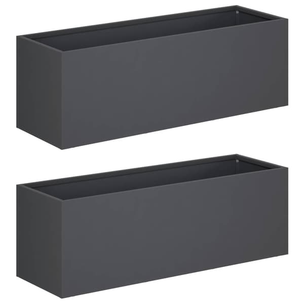 Trädgårdsplanterare 2 st Antracit 60 x 20 x 20 cm