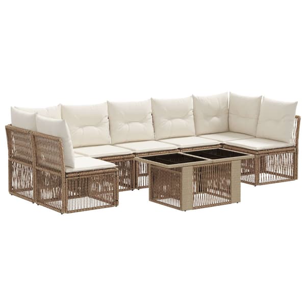 Trädgårdsoffset 7 st Beige konstrotting