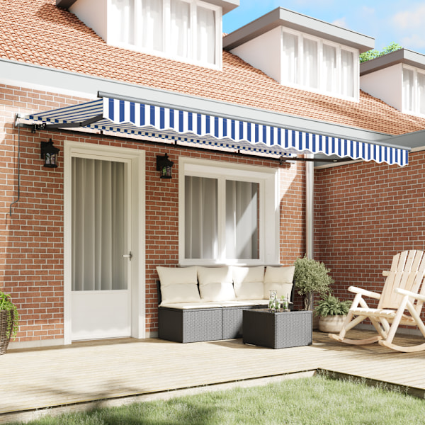Utfällbar markis Blå 350 x 200 cm tyg