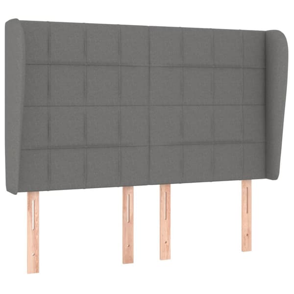 Ramsäng med madrass mörkgrå 140x200 cm tyg