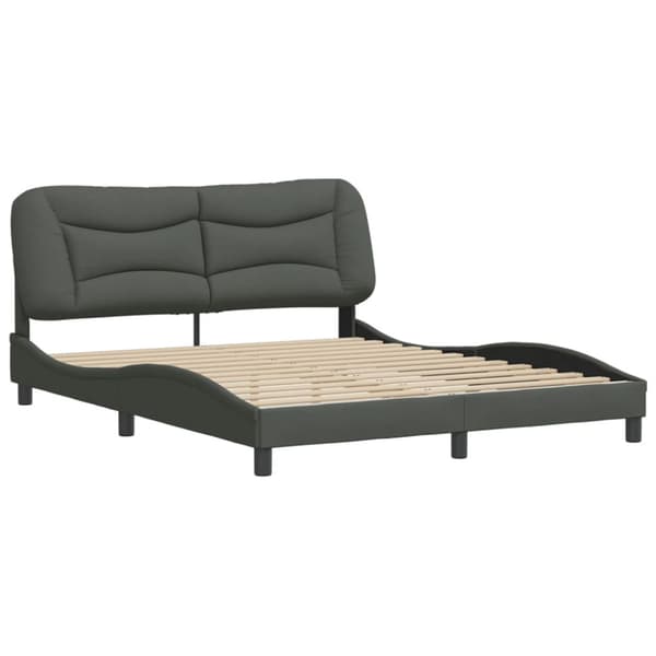 Bed Frame without Mattress "Hvar" Dark Grey 160x200 cm Fabric