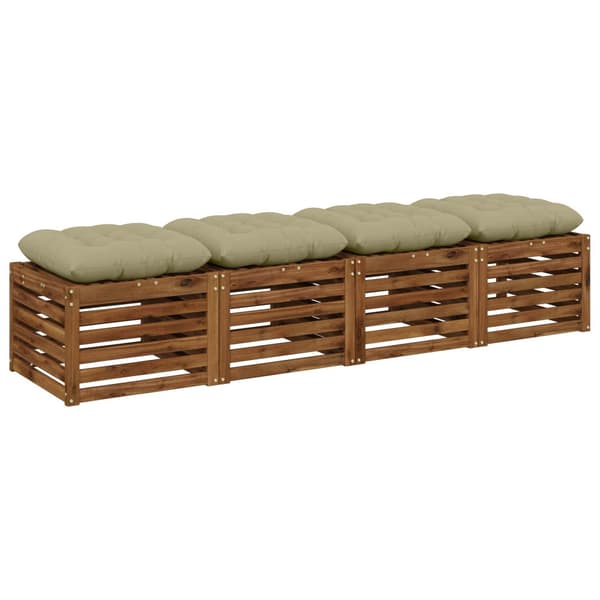 Sittkuddar VIANEN 4 st 100% Polyester Ljusgrön 40 x 40 x 12 cm