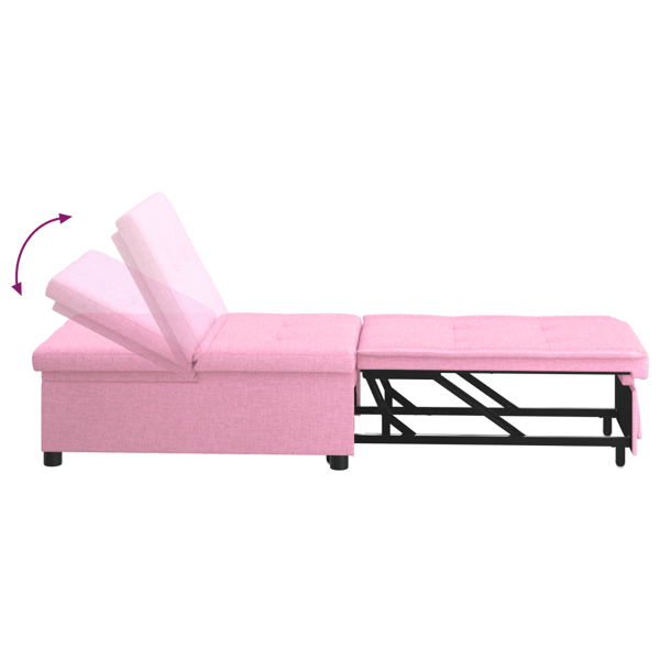 Pull Out Sofa Bed Rosa 194 x 50 x 82 cm tyg