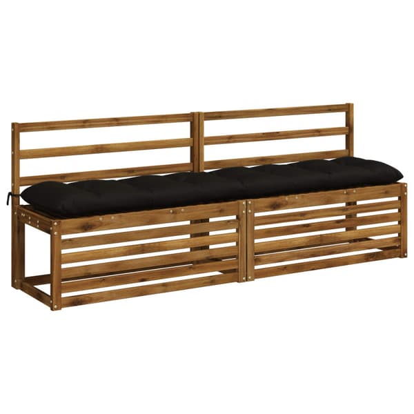 Bänk Kuddar VIANEN 2 st 100% Polyester Svart 200 x 40 x 12 cm