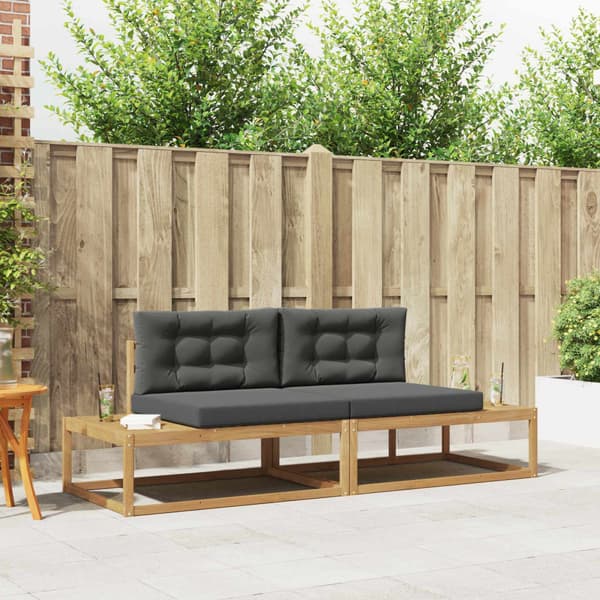 Utomhussoffset med kudde Vit 230,5 x 83 x 73 cm Polyester