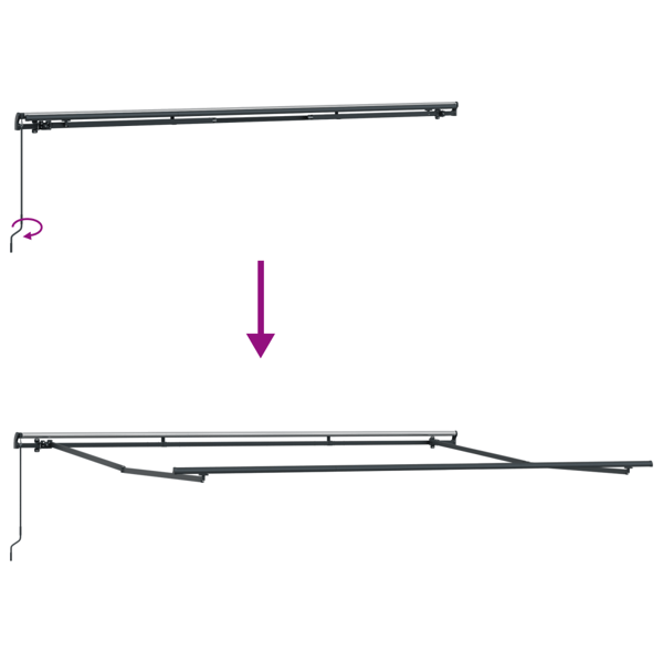 Utdragbar markis Röd och Vit 400 × 350 cm