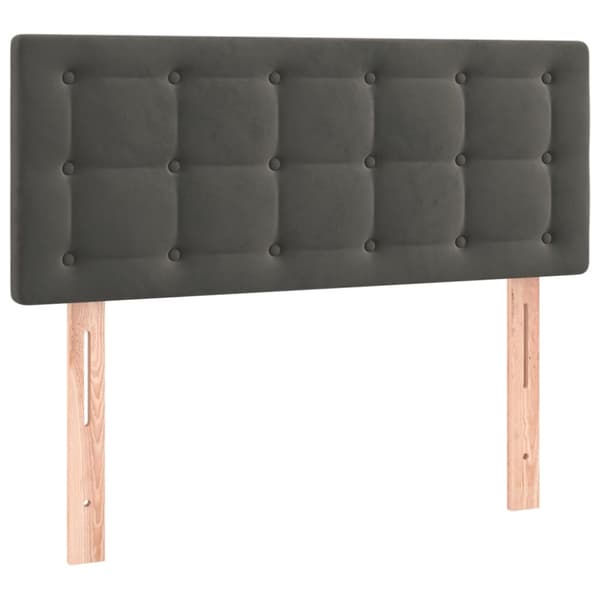 Sänggavel LED mörkgrå 100x5x78/88 cm sammet