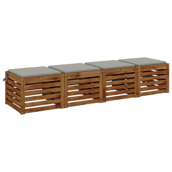 4-delade Sittdynor SOEST 4 st 100% Polyester Grå 45 x 45 x 3 cm