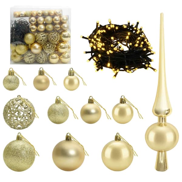 Artificial Christmas Tree with Bauble 180 cm 300 LED-lampor
