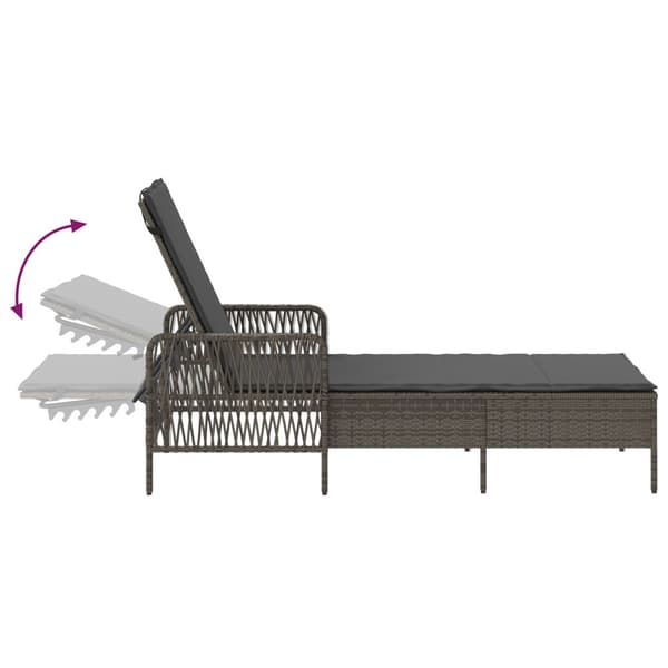 Solstol 3 pcs Grå och mörkgrå 55 x 200 x 92 cm konstrotting