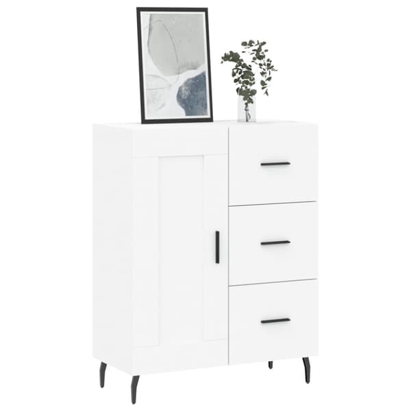 Skåp vit 69,5x34x90 cm konstruerat trä