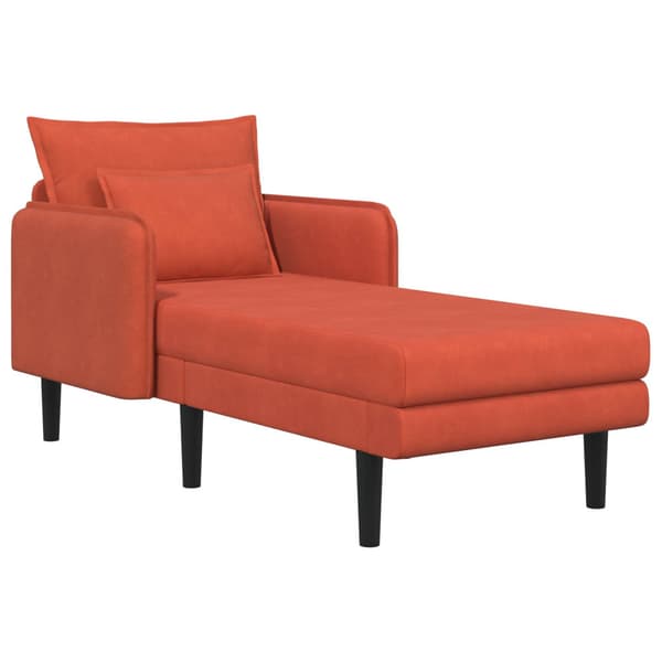 Stor schäslong Röd orange Mockatyg