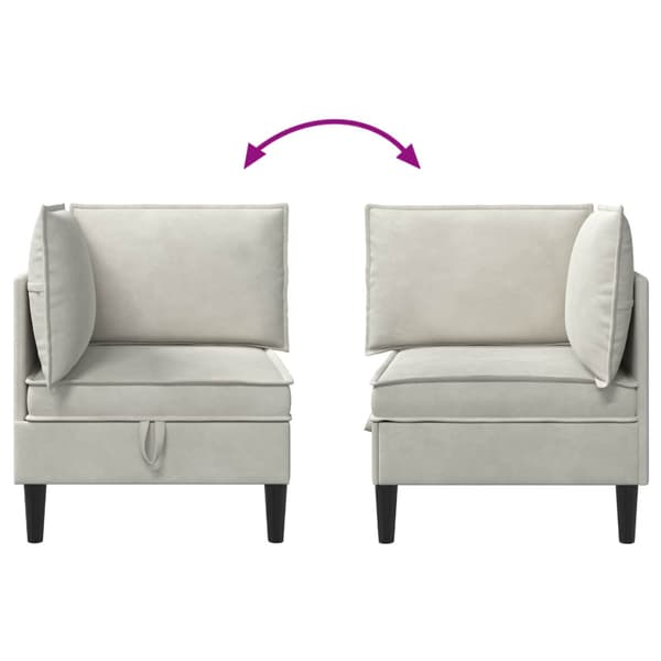 Soffa med förvaring Gräddvit Sammet