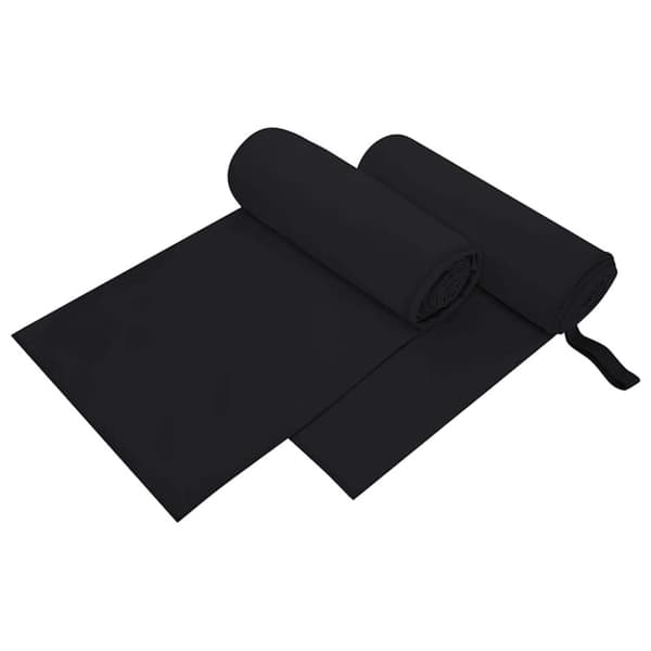 Sporthanddukar 2 pcs Svart 200 x 100 cm Polyester och polyamid