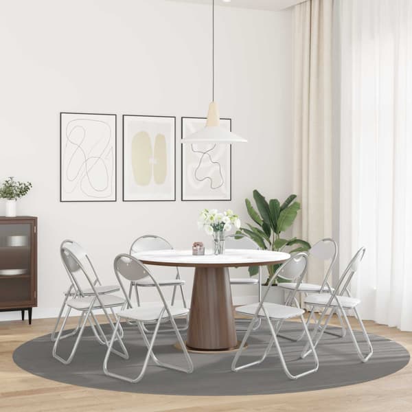 Fällstol 8 pcs Vitt och Grått 48 x 43,5 x 81 cm Konstläder