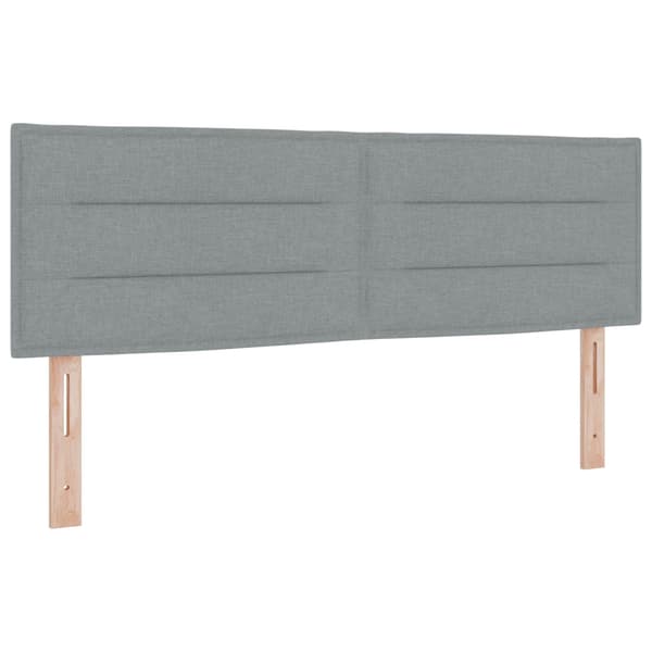 Boxspring säng med madrass och LED Ljusgrå 160 x 200 cm Tyg