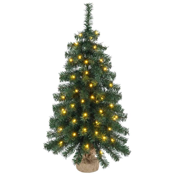 Mini-julgransset 60 cm 125 LED-lampor Varmvit PVC Grön