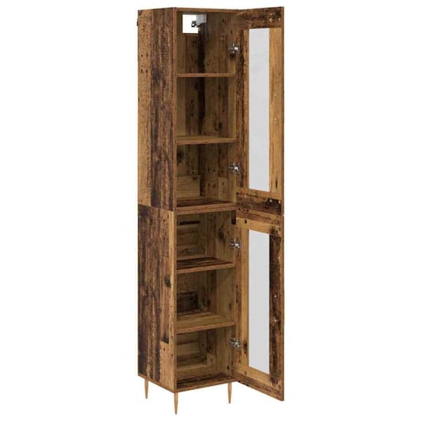 Skåp 2 pcs Gammalt trä Glas