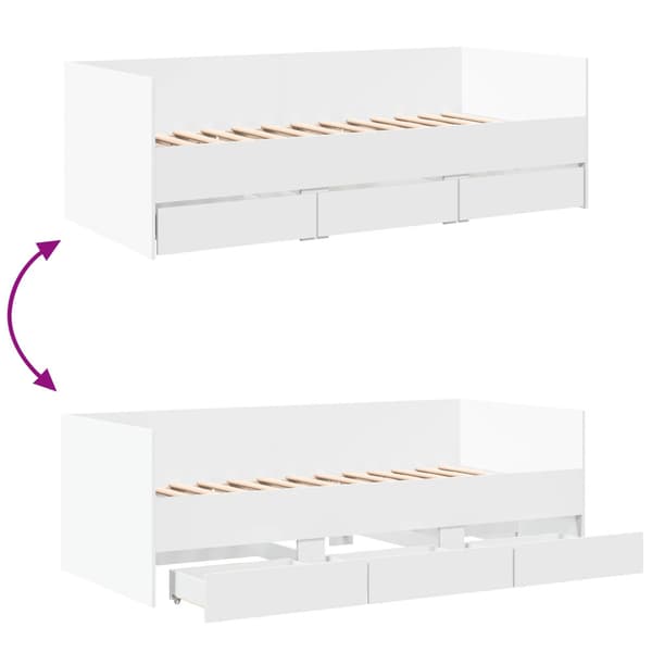 Sängram med förvaring Vit 80 x 200 cm Konstruerat trä